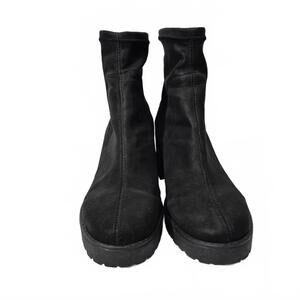 Uo Urban Outfitters Brooke Ladies Black Chunky Style Platform Sock Boot Round To